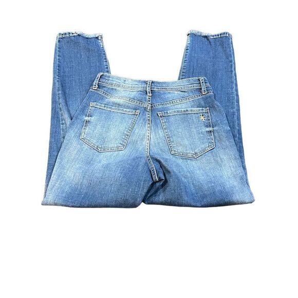 FRAYED Distressed High Waist Tapered Boyfriend Baggy Fit Jeans Size 25 - Picture 3 of 4